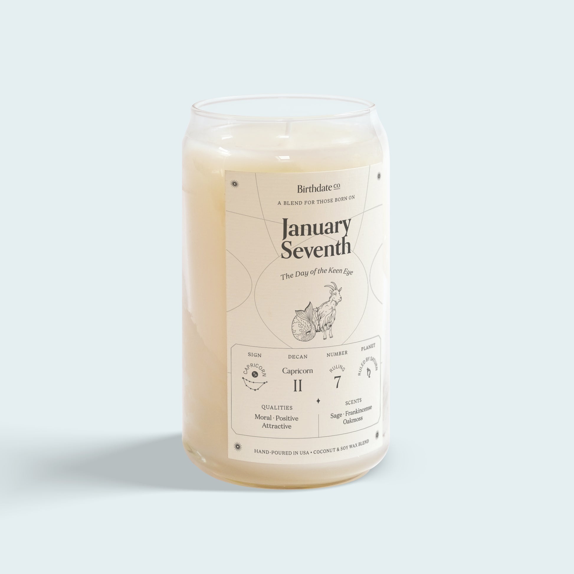 The January Seventh Birthday Candle