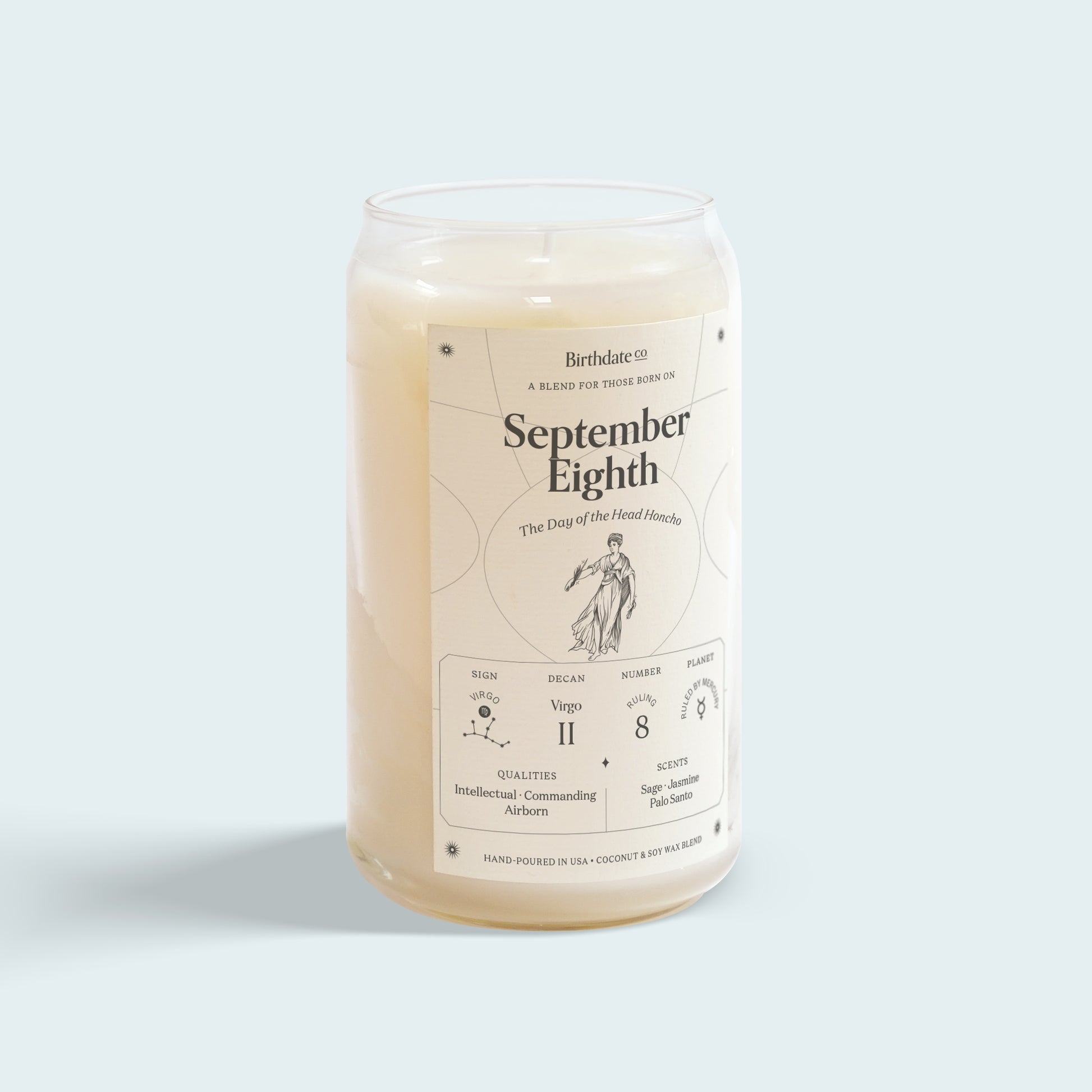 The September Eighth Birthday Candle