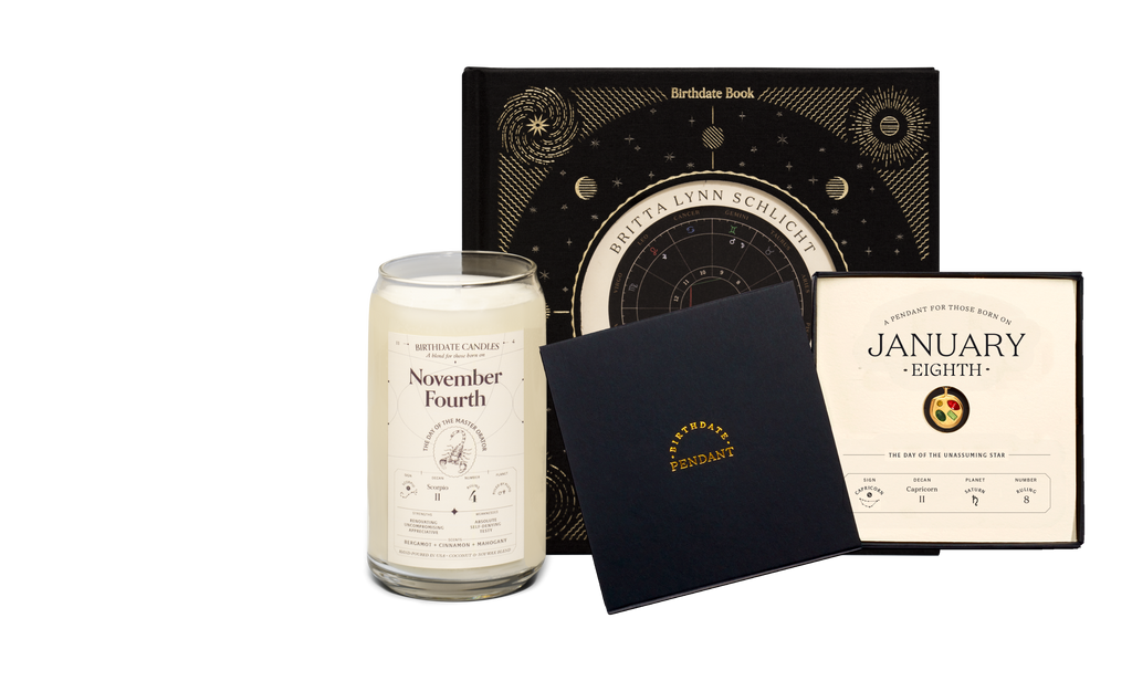Save up to 20% on custom-made Birthdate gift sets.