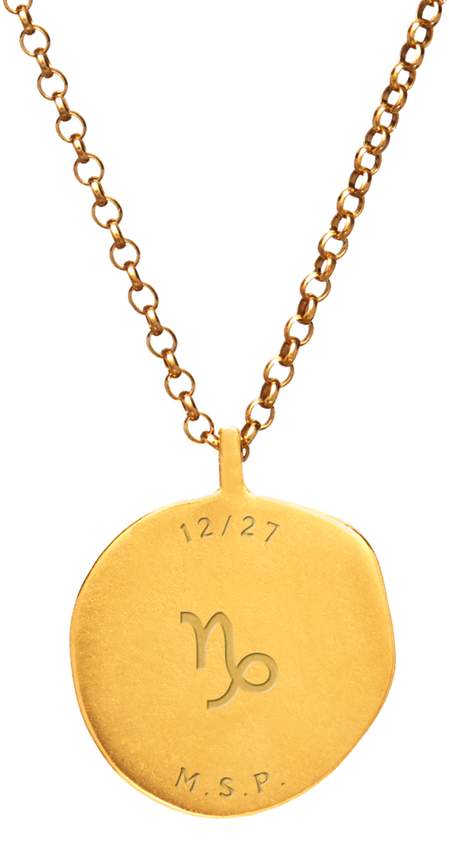 Back of a Birthdate Pendant with a custom engraving